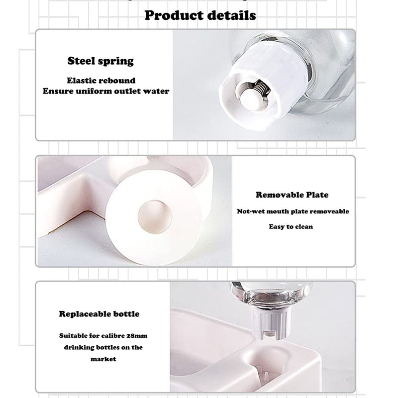 Double Dog Cat Bowls - Pets Water and Food Bowl Set with Automatic Water Bottle, Raised Pet Feeder Bowl for Cats and Small Dogs White - BeesActive Australia