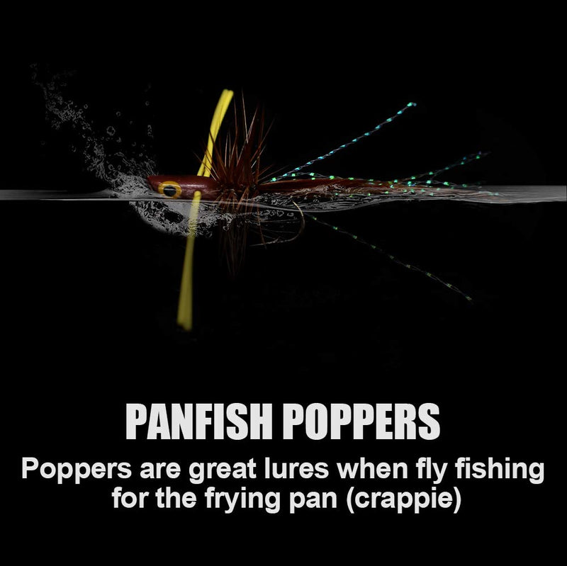 XFISHMAN Popper-Flies-for-Fly-Fishing-Topwater-Bass-Panfish-Bluegill Poppers Flies Bugs Lures Panfish Popper kit 10 pcs - BeesActive Australia