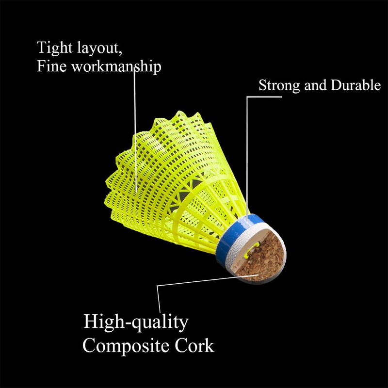Senston Badminton Shuttlecocks 6-Pack Nylon Badminton Shuttlecocks Birdies Durability Stability Shuttlecock for Outdoor Indoor Sports Activities/Training - BeesActive Australia