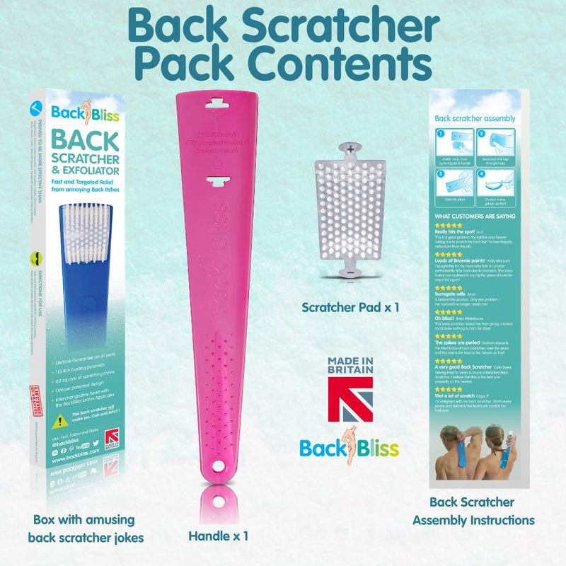 Back Scratcher for Women - Made in Britain Back Scratchers for Men Itchy Backs - Pink 1 Count (Pack of 1) - BeesActive Australia