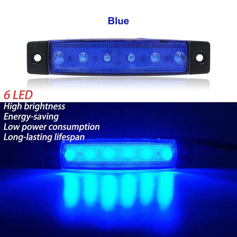 WIMACT LED Boat Interior Lights Marine Boat Lights Marine Courtesy Light Strip Deck Transom Cockpit Navigation Lighting Waterproof 12V for Fishing Pontoon Sailboat Kayak Yachtv (6Pcs) (Blue) Blue - BeesActive Australia