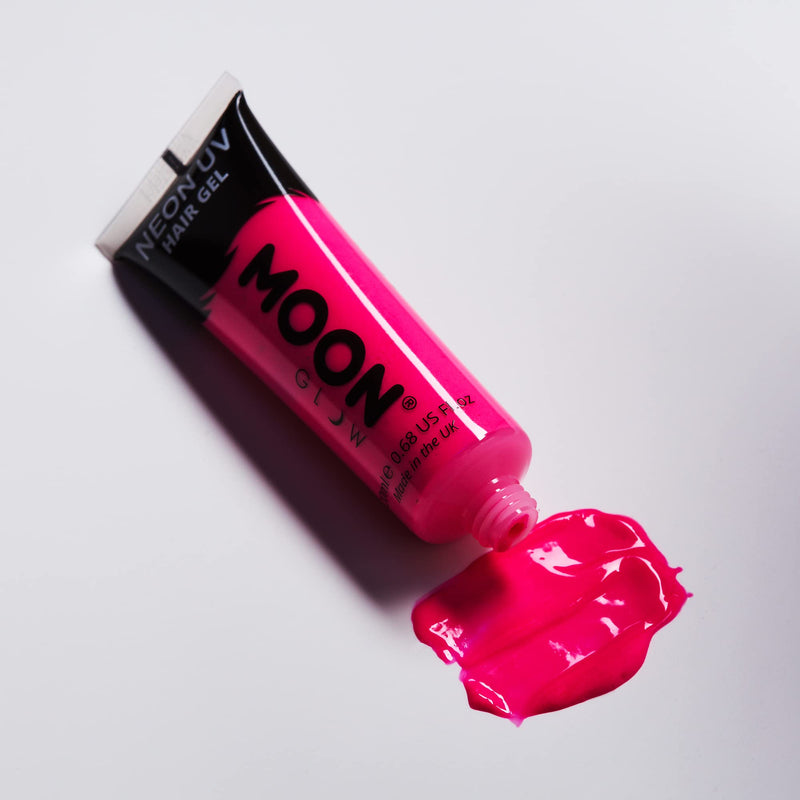 Moon Glow Neon UV Hair Gel - 20ml Set of 5 tubes – Temporary wash out hair colour dye - Spike and glow! - BeesActive Australia