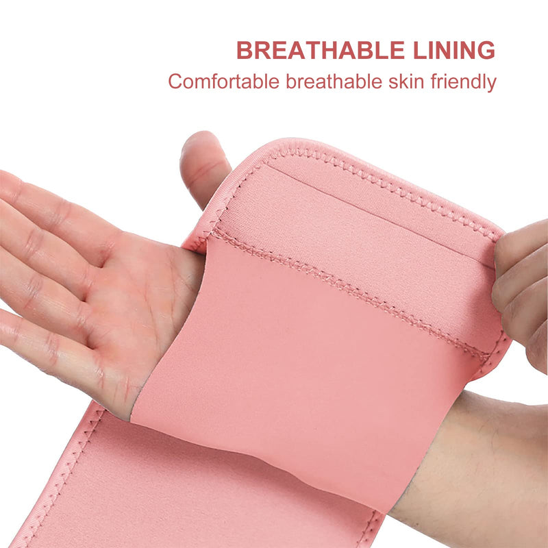 yeloumiss Wrist Splint Support Brace Compression Wrist Brace Elastic Adjustable Carpal Tunnel Support with Metal Strip for Sports, Fitness, Arthritis, Tendonitis One Size Single (Right Hand, Pink) Right Hand - BeesActive Australia