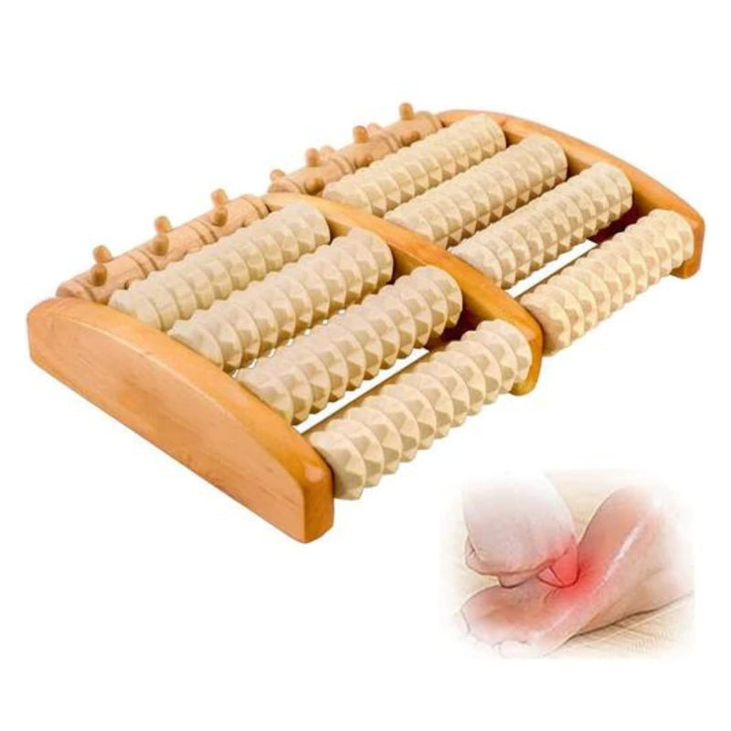 Clever Design Wooden Foot Massager Roller - Ease Plantar Fasciitis, Heel Arch, Feet, Muscle Pain Relief, Stimulate, Relaxation, Diabetic, Neuropathy, Reflexology, Unisex, Compact Gift & Aid, All Ages - BeesActive Australia