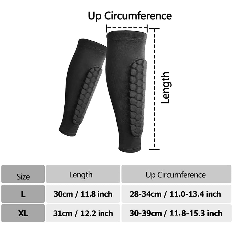 Linkidea 1 Pair Soccer Shin Guards Shin Pads for Kids Youth Adult, Calf Compression Sleeve with Honeycomb Pads for Running, Cycling - BeesActive Australia