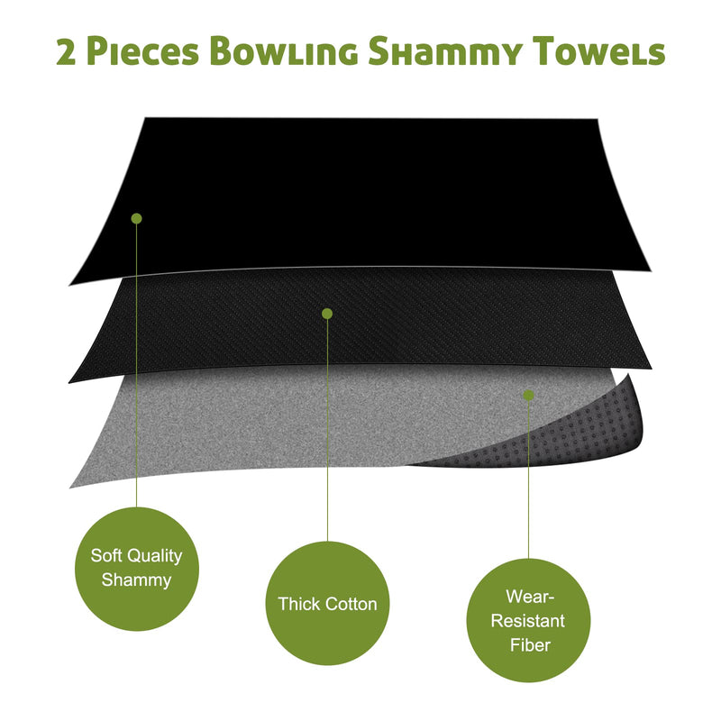 Anglecai 2 Pack Bowling Ball Towel Microfiber, 10 x 8 Inch Microfiber Bowling Towel Cleaner Bowling Ball Cleaning Pad with EZ Grip Bowling Shammy Towel for Cleaning Bowling Balls - BeesActive Australia