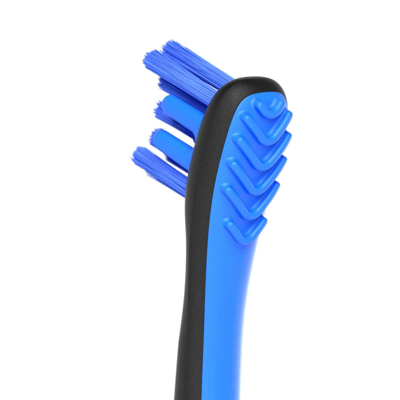 Pet Toothbrush for Dogs and Cats by Brushmate - Dual Size Angled Soft Brush Heads, Ergonomic Handle with a Flat Center That enhances Grip Control Blue - BeesActive Australia