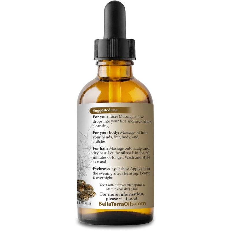 NEW Castor Oil. 4oz. Cold-pressed. Refined. Organic. 100% Pure. Non-toxic. Hexane-free. Soothes Skin and Promotes Hair Growth. Natural Moisturizer. For Hair, Face, Body, Eyebrow, Eyelashes, Nails. - BeesActive Australia