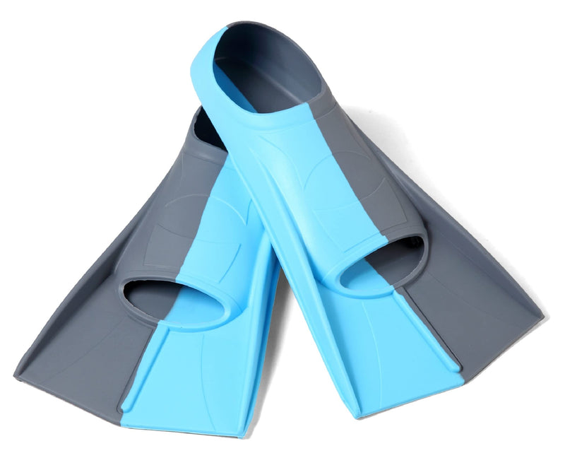 Foyinbet Kids Swim Fins,Short Youth Fins Swimming Flippers for Lap Swimming and Training for Child,Girls,Boys SkyBlue / LightGray Small - BeesActive Australia
