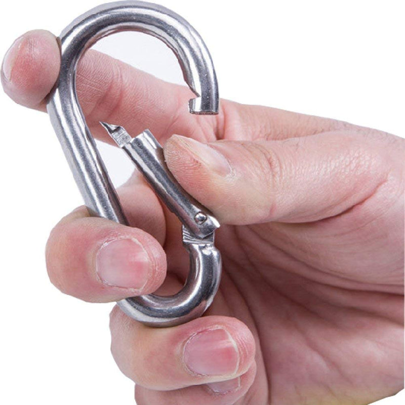 sprookber Stainless Steel Carabiner Spring Snap Hook - 304 Stainless Steel Heavy Duty Clips, Set of 4 2.25 Inch - BeesActive Australia