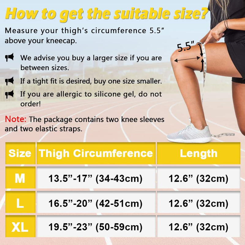 Beister 1 Pair Knee Compression Sleeves with Adjustable Straps for Men & Women, Professional Knee Support Brace for Meniscus Tear, Arthritis, Sports Joint Pain Relief, Running, Basketball Black L (Pack of 2) - BeesActive Australia