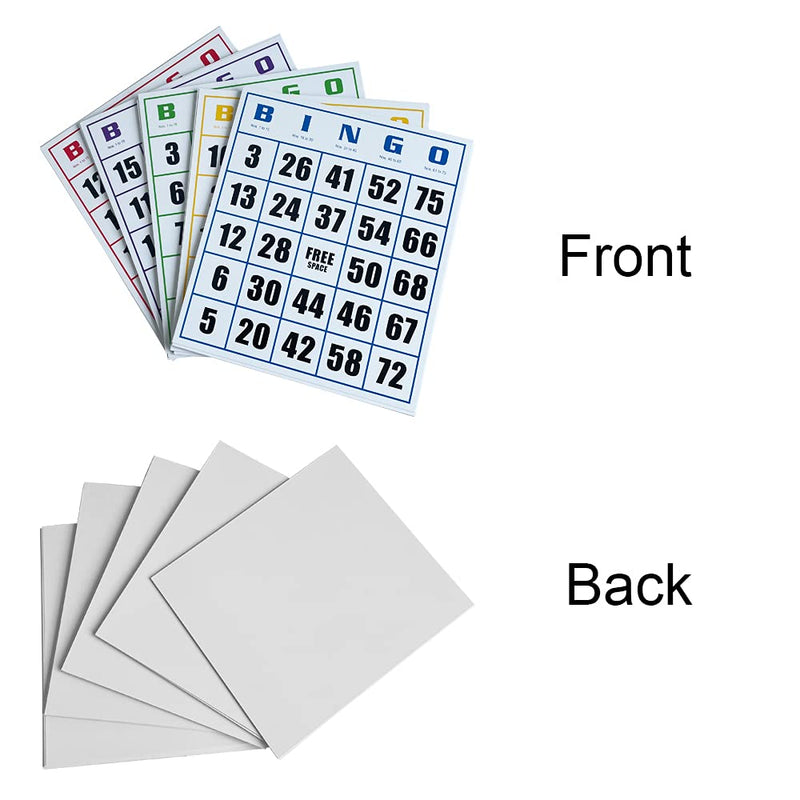 Yuanhe Easy Read Jumbo Bingo Paper Game Cards 50 Bingo Cards in 5 Colors - BeesActive Australia