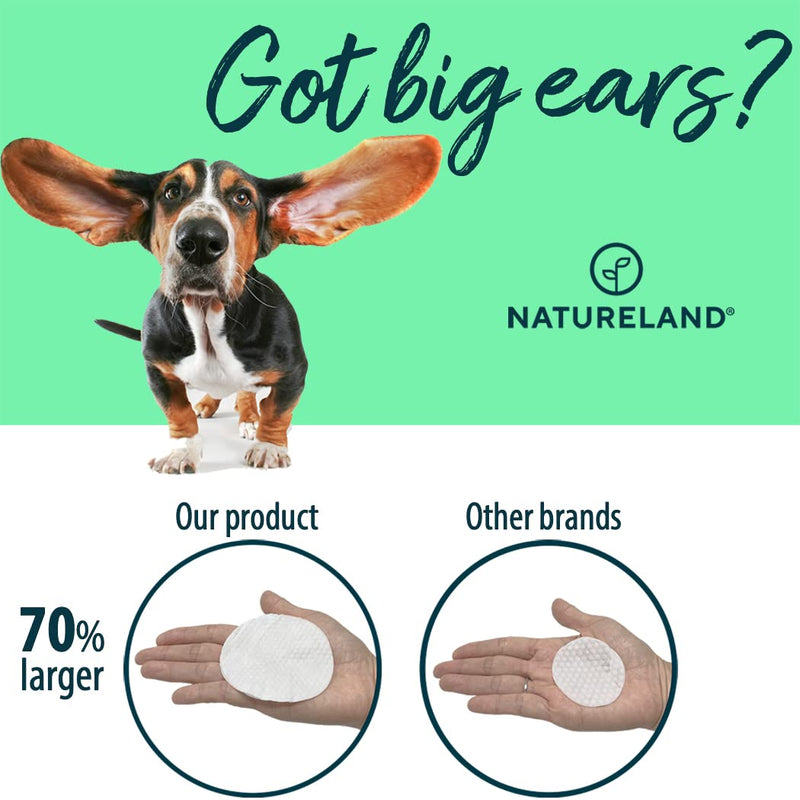 Natureland [150 pcs] Dog Ear Wipes - Otic Cleaning Wipes for Infections and Controlling Ear Infections and Ear Odor in Pets Unscented - BeesActive Australia
