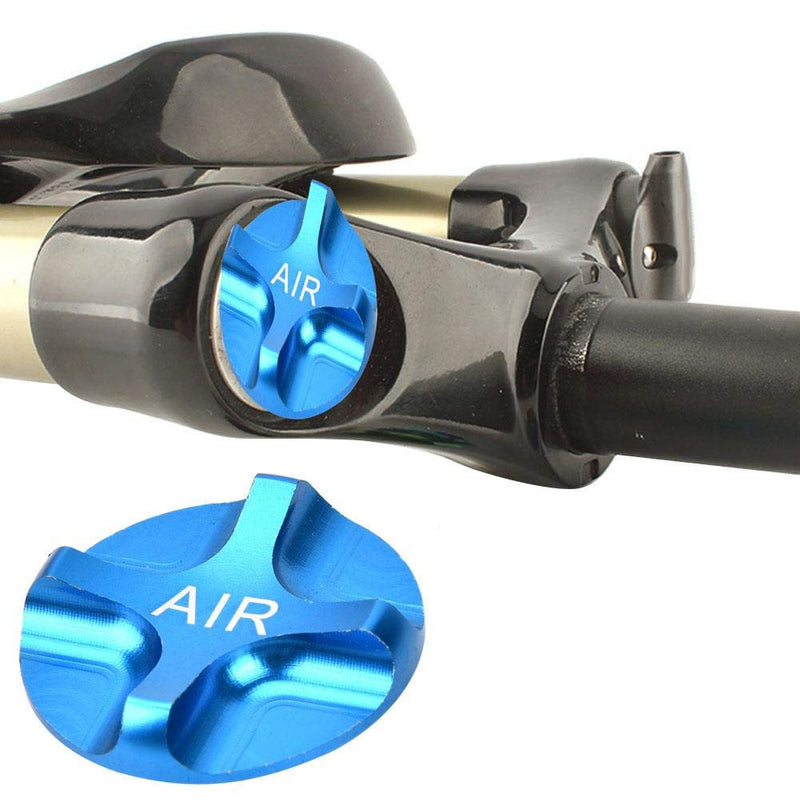 Vbest life Bicycle Valve Cover, Aluminium Alloy Bicycle Suspension Fork Front Fork Airtight Valve Cover Bike Axxessory(Blue) - BeesActive Australia