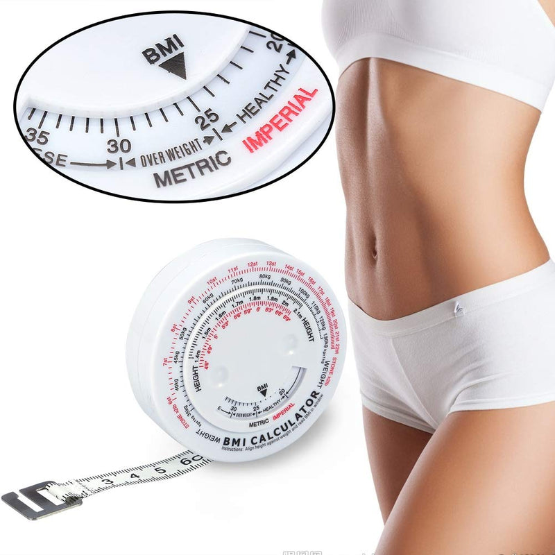Body Fat Monitor Beauty Body Mass Index Round Fat Measurement Measure Fitness Measuring Tape Retractable for Body Fitness - BeesActive Australia