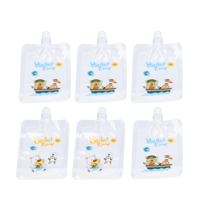 Baby Food Pouch Maker with 6 Bags, Pure Color Squeezable Fruit Squeeze Puree Filler Food Dispenser for Babies Over 6M Blue - BeesActive Australia