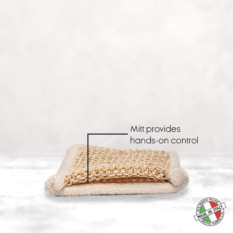 Bamboo and Natural Sisal Bath Mitt, Exfoliation and Cleansing Mitt with Ultra-Soft Bamboo and Sisal Fibre - BeesActive Australia