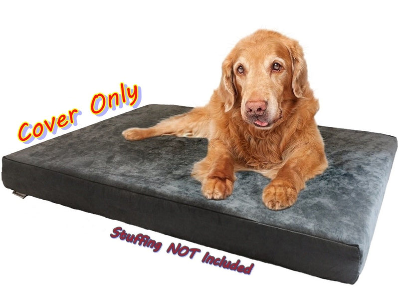 Dogbed4less Suede Duvet Pet Bed Cover for Small Medium to Large Jumbo Dog Bed in Gray Color - 7 Sizes - Replacement Cover only 40X35X4 Inches XL - BeesActive Australia