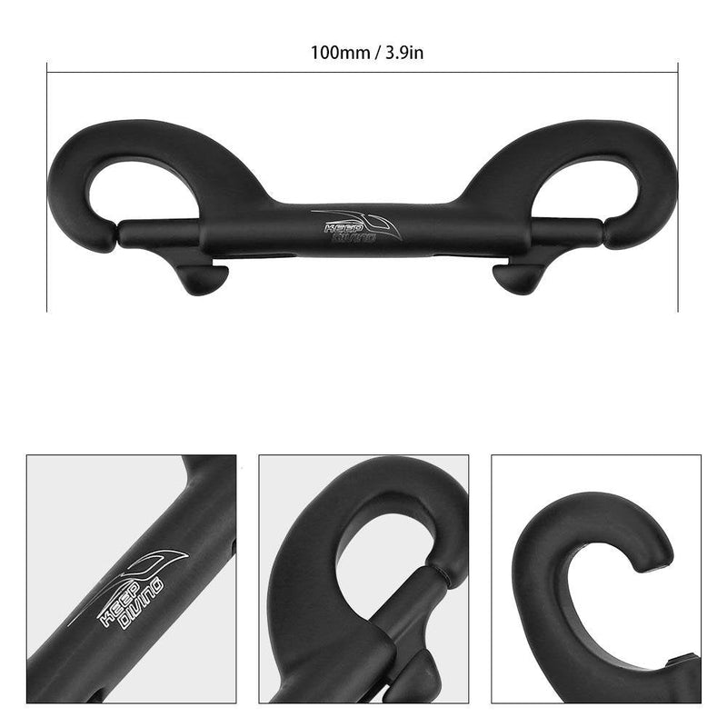Diving Hook, Durable Stainless Steel Double End Snap Bolt Scuba Diving Buckle for Underwater Diving Black 90mm - BeesActive Australia