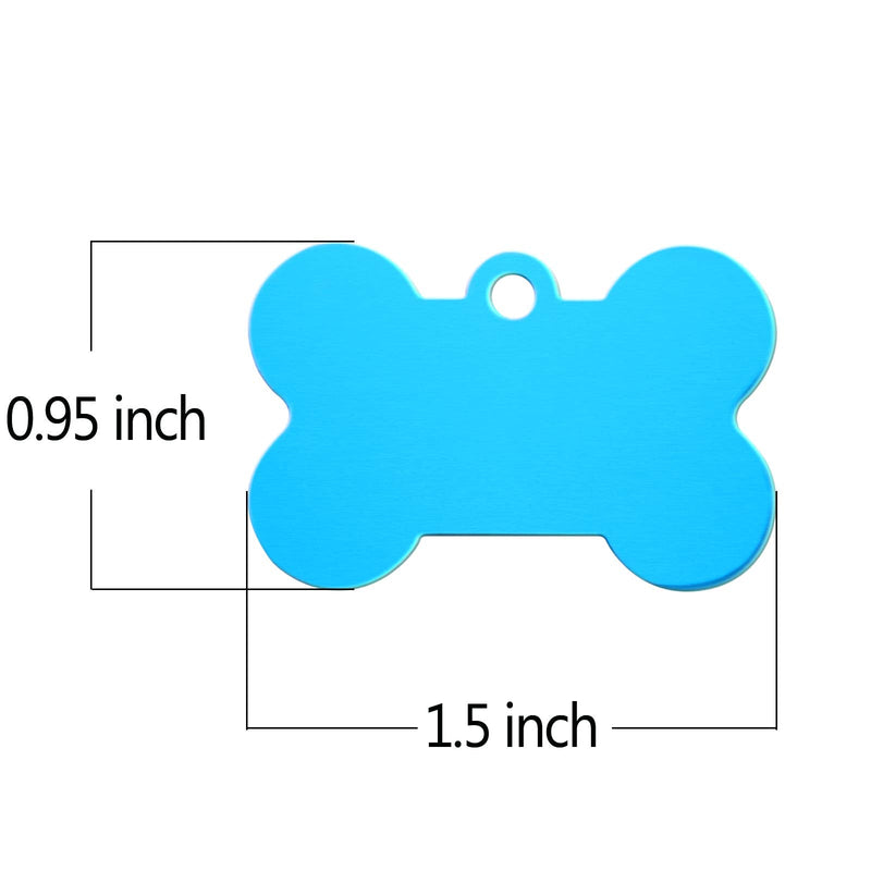 yiwoo 30 PCS Pet ID Tag Bone Shape, Aluminum Alloy for Dogs and Cats Pet ID Tag(38mm) - BeesActive Australia