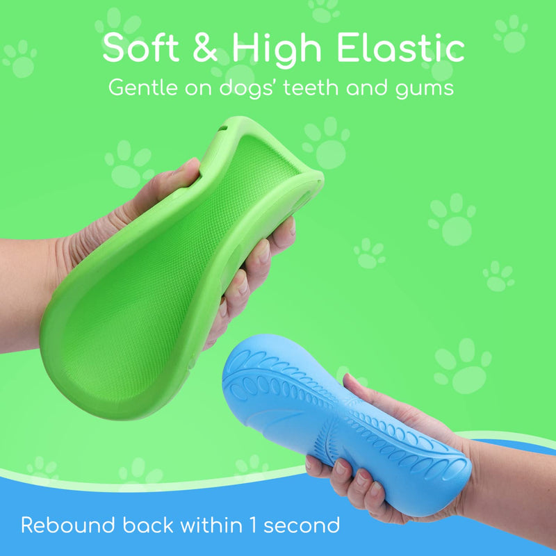 2 Pack Dog Flying Disc, Nobleza Flexible Floatable Dog Disc Toy for Long-Distance Flies and Floats, Lightweight Soft Flying Discs Toy for Small Medium Large Dogs to Fetch & Catch, Blue & Green - BeesActive Australia