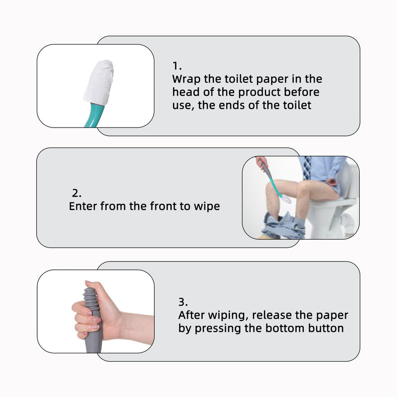 Bottom Wiper Toilet Aids,15" Long Reach Comfort Wiper, Toilet Assist Tool for Limited Mobility - BeesActive Australia