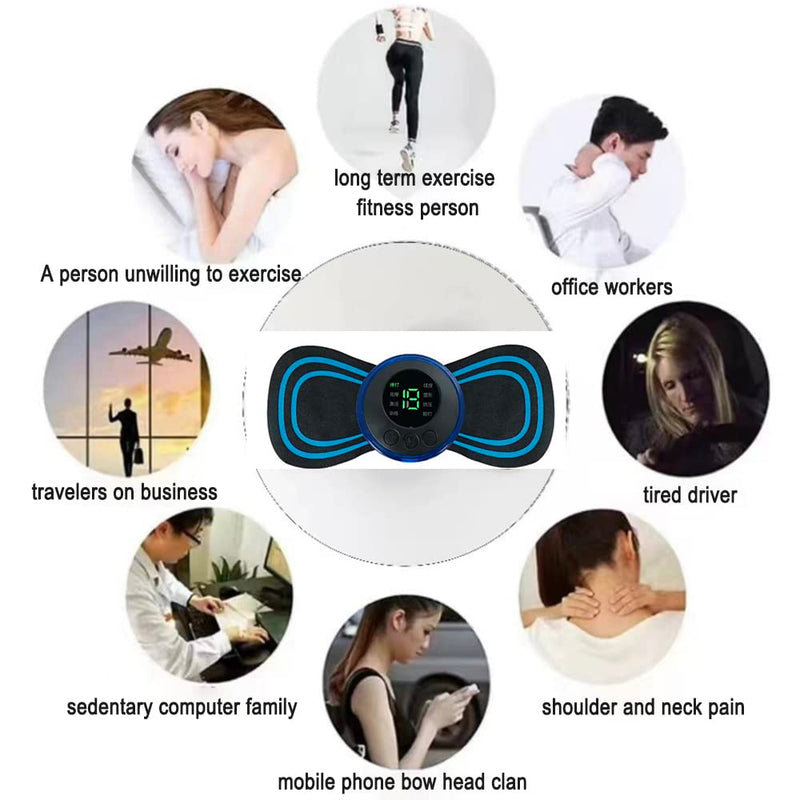 Mini EMS Muscle Stimulator, Mini Neck Massager Abs Trainer Abdominal Trainer, Massage Pads Massager Effective for Back Waist 2Pcs - BeesActive Australia