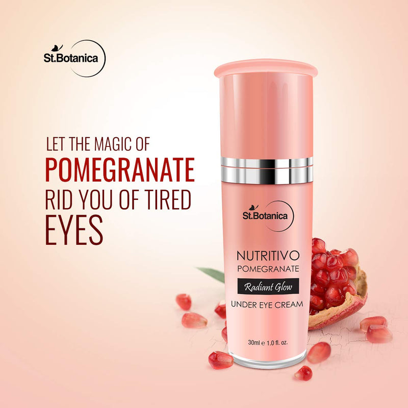 StBotanica NUTRITIVO Pomegranate Radiant Glow Under Eye Cream, 30ml - Brightening, Nourishing, Firm & Reduce Dark Circles - BeesActive Australia