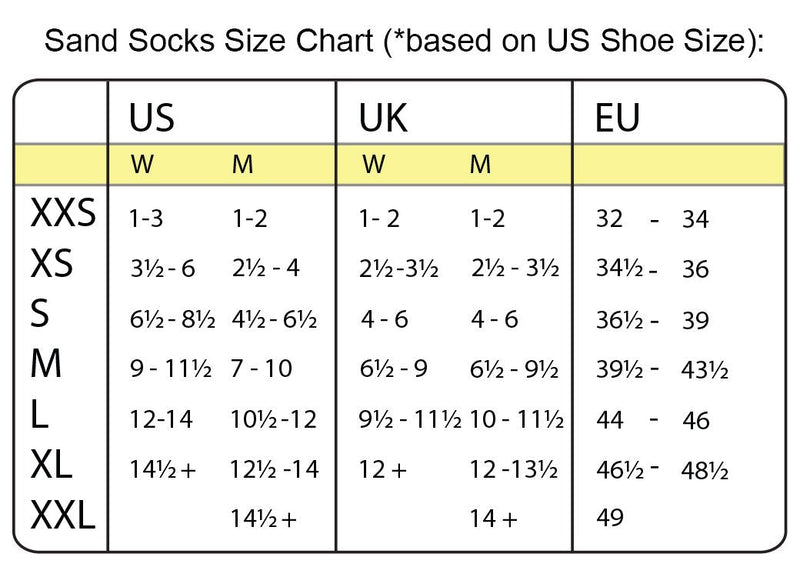 Sand Socks Elite XX-Small Black - BeesActive Australia