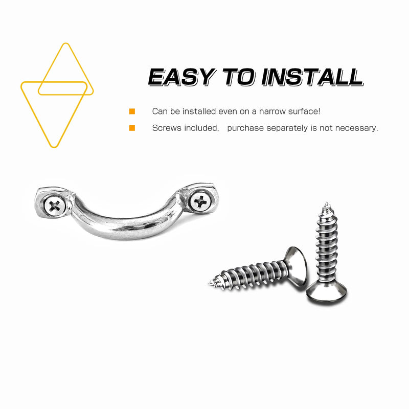 AMYSPORTS Tie Down Deck Loop Steel Stainless Hardware Deck Loop Marine Boat Top Eye Strap Kayak Pad SUS316 - BeesActive Australia