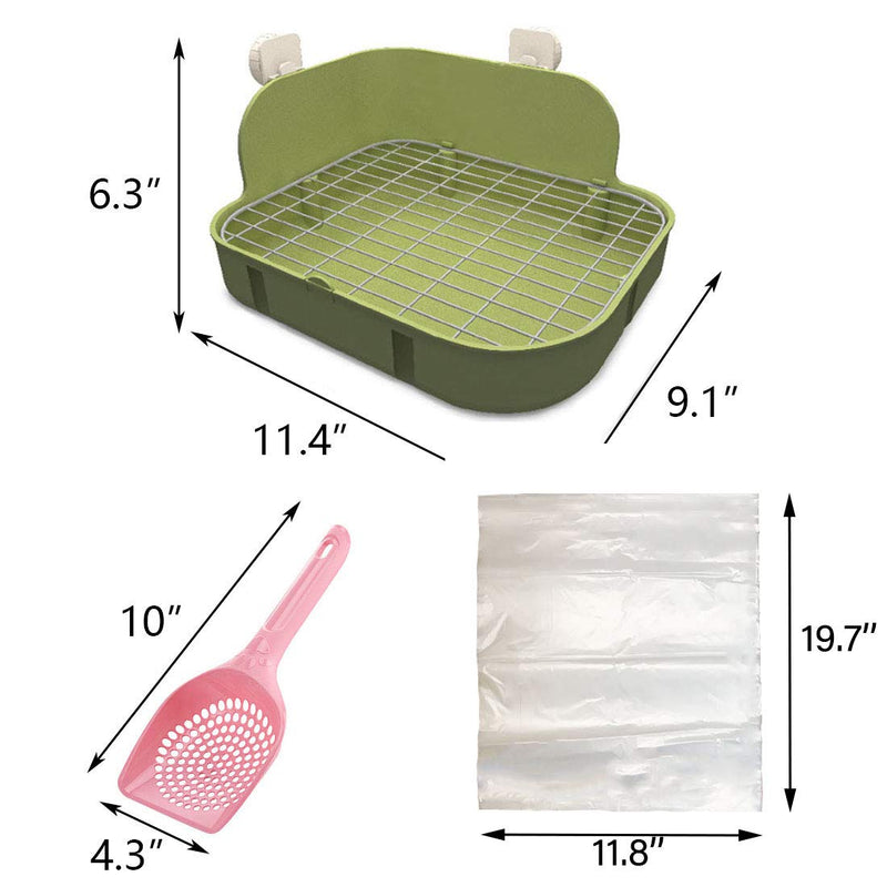 Hamiledyi Rabbit Litter Box,Rabbit Toilet Potty Trainer Corner Litter Bedding Box for Small Animals Rabbits Bunny Guinea Pigs Chinchilla Ferret Green - BeesActive Australia