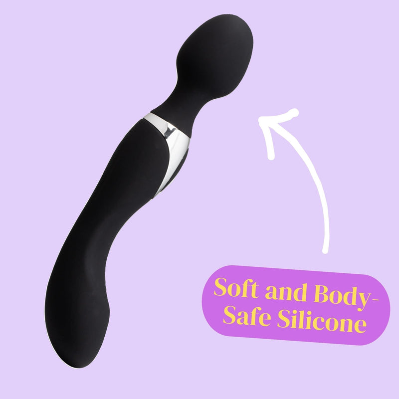Sinful Magic Wand Vibrator - Curvy Double Pleasure Wand Vibrator - Rechargeable Massage Wand Sex - Waterproof and Powerful Sex Wand - 2 Motors with 10 Modes Each - Vibrator Wand for Women and Couples - BeesActive Australia