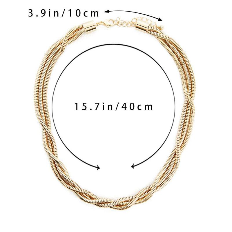 Aetorgc Punk Layered Necklace Snake Chain Necklaces Jewelry for Women and Girls (Gold) Gold - BeesActive Australia