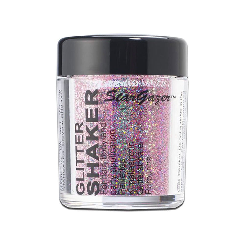 Stargazer Starlight Glitter Shaker, Pink Nebula. Cosmetic glitter powder for use on the eyes, lips, face, body, hair and nails. - BeesActive Australia