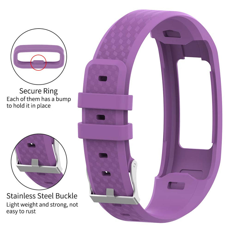 Watbro Bands Compatible with Garmin Vivofit 1/ Vivofit2, Soft Silicone Colorful Replacement Watch Band Strap Wristband for Vivofit 1/ Vivofit 2 Activity Tracker, for Women Men Small Large 4 Pack:Pink+Purple+Orange+Red large (7.25-9.47 inch) - BeesActive Australia