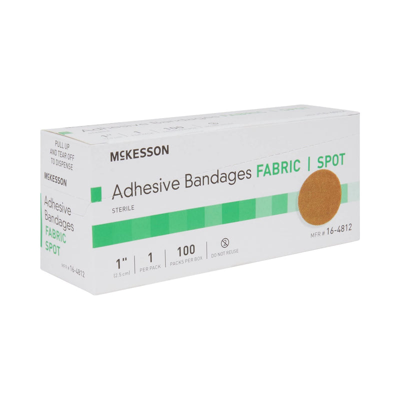 McKesson Adhesive Bandages, Sterile, Fabric Spot, 1 in, 100 Count, 1 Pack - BeesActive Australia