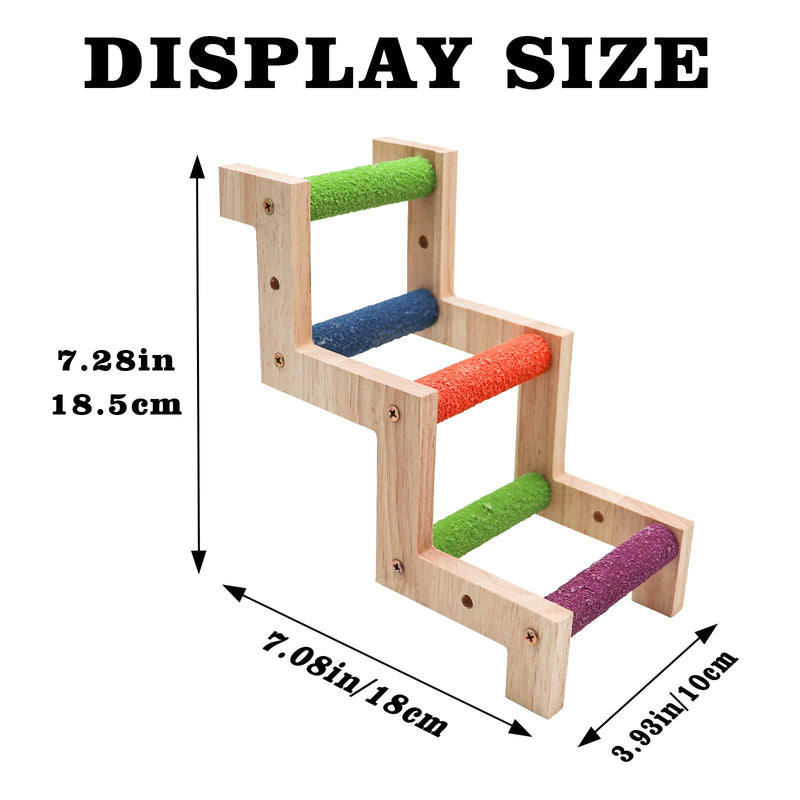 Bird Ladder Bridge, Wooden Pet Parrot Hamster Climbing Ladder Toys, Pet Bird Cage Accessories, Wood Climbing Ladder Perch for Bird Parrot Hamster Squirrel Sugar Gliders Parakeets Cockatiels Z Shape - BeesActive Australia