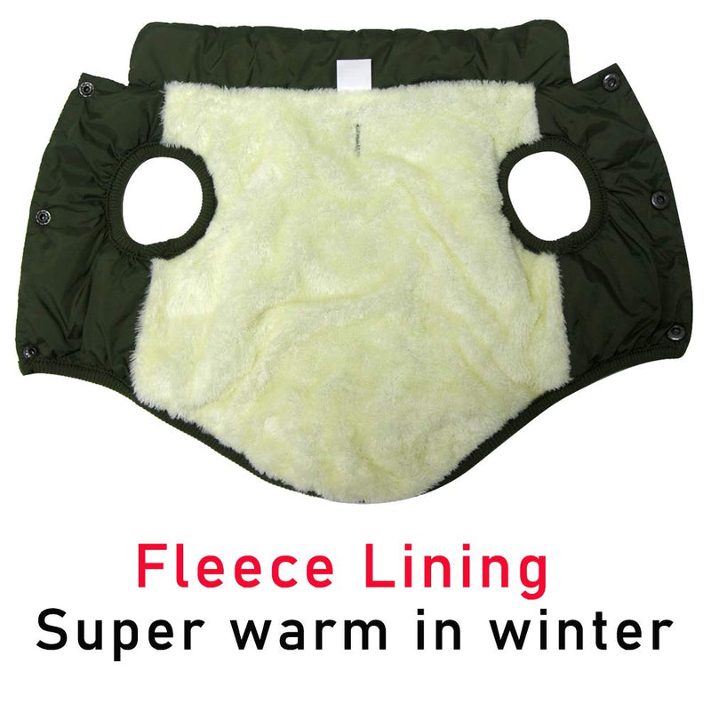 JoyDaog Fleece Lined Warm Dog Jacket for Puppy Winter Cold Weather,Soft Windproof Small Dog Coat Small (Pack of 1) Green - BeesActive Australia