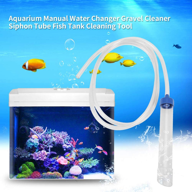 Aquarium Manual Water Changer Gravel Cleaner Water Filter Syphon Tube Fluids Transfer Tool PVC Sand Vacuum Cleaning Pump Fish Tank Cleaning Tool with 59in Long Pipe - BeesActive Australia