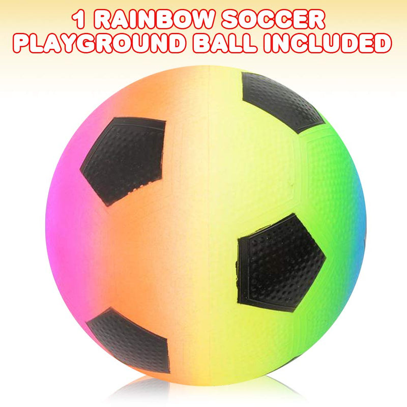 ArtCreativity Rainbow Soccer Playground Ball for Kids, Bouncy 9 Inch Kick Ball for Backyard, Park, and Beach Outdoor Fun, Beautiful Colors, Durable Outside Play Toys for Boys and Girls - Sold Deflated - BeesActive Australia