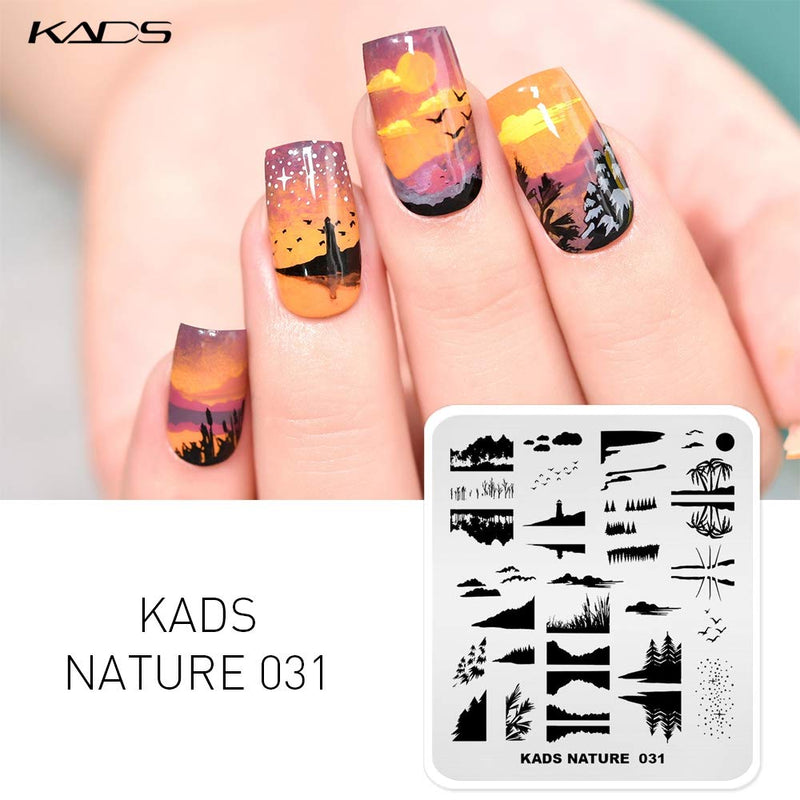 KADS Nail Stamping Plate Nature Template Image Design Plates for Nail Art Decoration and DIY Nail Art (NA031) NA031 - BeesActive Australia