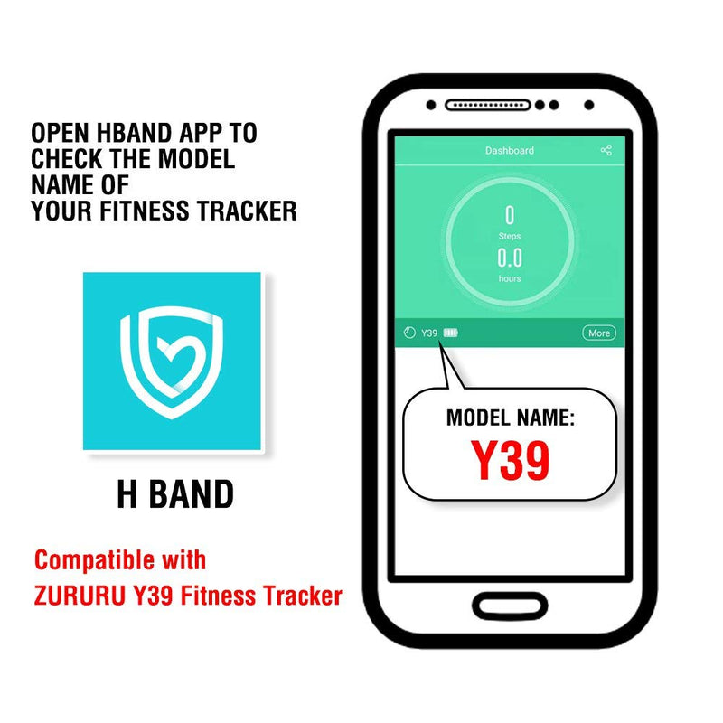 ZURURU Fitwatch XP Replacement Band for Y39 FitWatch XP Fitness Tracker Black - BeesActive Australia