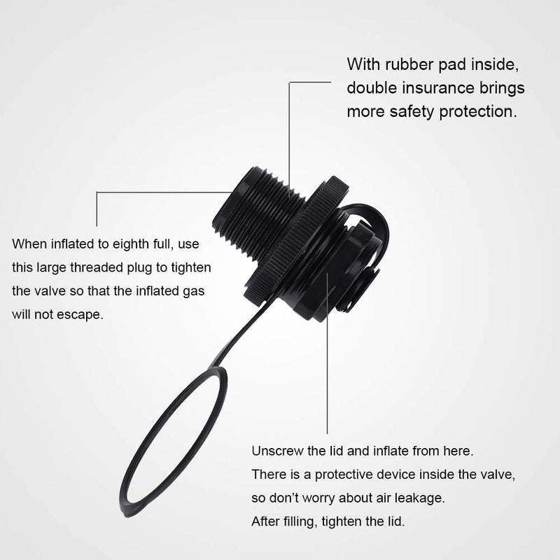 2Pcs Spitfire Tube Valve Replacement, Kayak Intex Inflatable Boat Replacement 0ne-Way Inflation Boat Spiral Air Plugs for Inflatable Raft Boat Kayak - BeesActive Australia