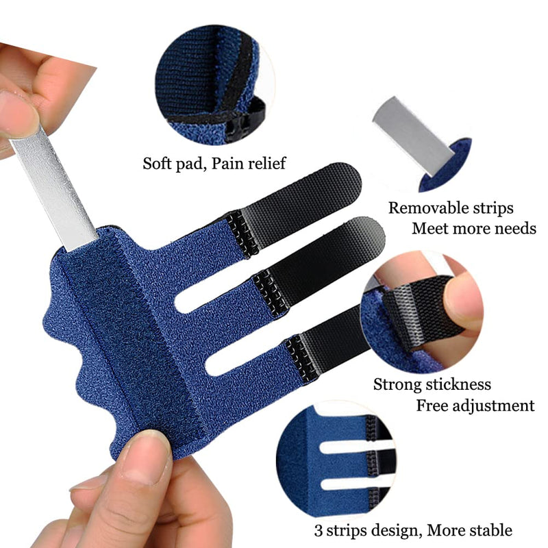 Upgraded Finger Splints (4Pcs), Trigger Finger Splint Finger Brace with 3 Fixing Strap for Mallet Finger, Broken Finger Protector, Knuckle Immobilization, Straightening Support, Arthritis Pain Relief - BeesActive Australia