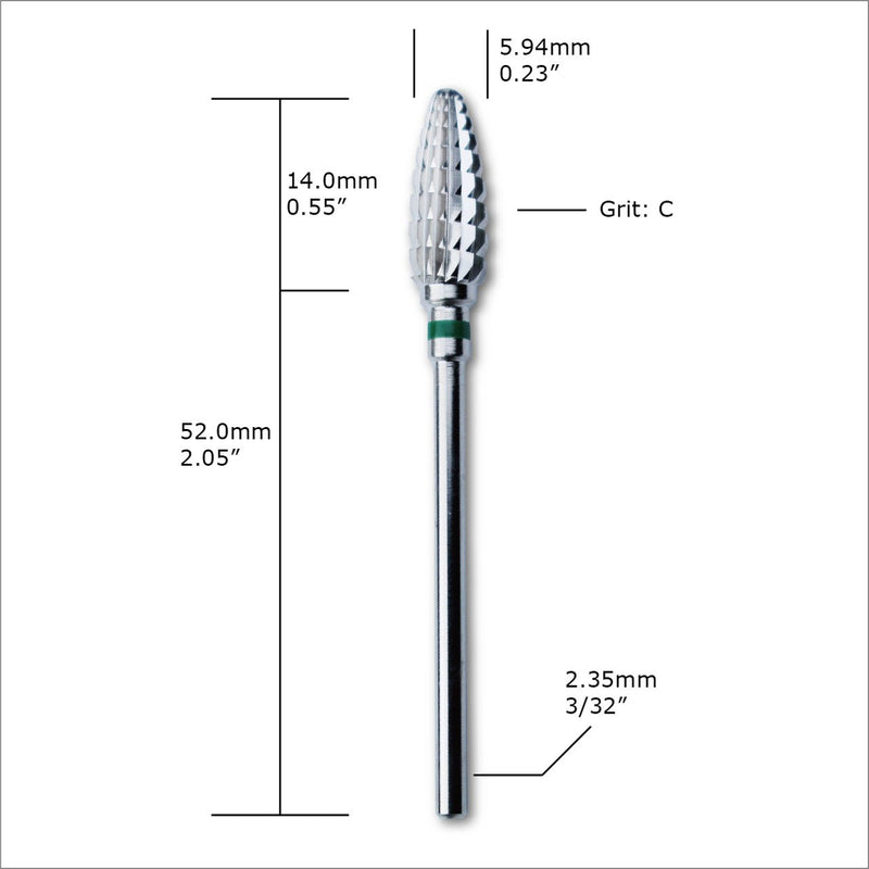 C & I Large Cone Carbide Nail Drill Bit for Electric Manicure Drill Machine of Nail Beauty (Grit Coarse, Silver) Grit Coarse - BeesActive Australia