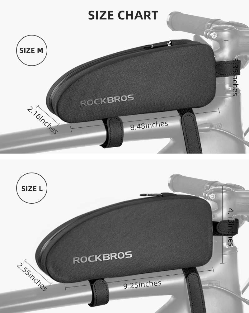 ROCKBROS Bike Top Tube Bag Bicycle Front Frame Bag Waterproof Bike Pouch Pack Bike Phone Bag Cycling Accessories Pouch for Mountain Road Bike Medium - BeesActive Australia