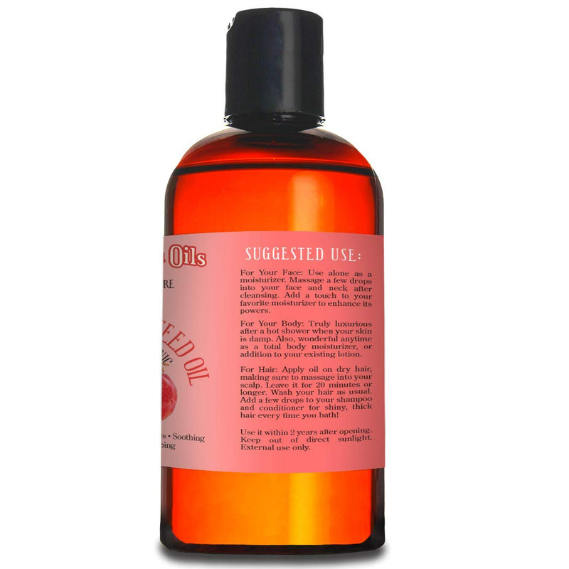 8oz Pomegranate Seed Oil, 100% Pure and Natural, Organic and Rich in Antioxidants for Supple, Soft Skin and Hair - Includes Pump & Flip Cap - BeesActive Australia