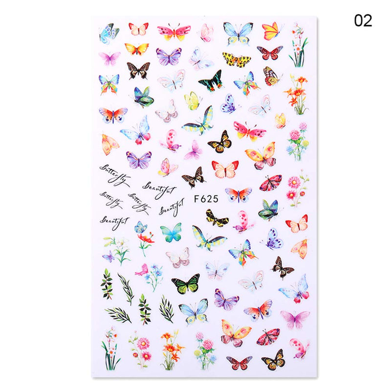 Valentine's Day Nail Art Sticker Heart Summer Spring Butterfly Sexy Red Lip Flower Series Mixed Art Design Accessories Female Trend (6pcs / pack) - BeesActive Australia