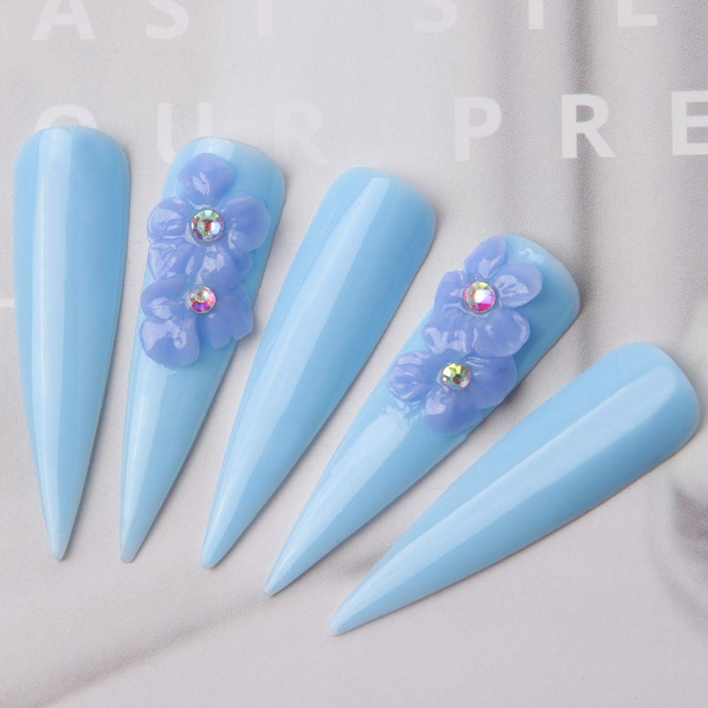 Makartt Poly Nail Extension Gel Kit, Pastel Blue Nail Builder Gel Colors Enhancement Kit with Slip Solution Clear Blue Poly Extension Gel Spring Nail Art Equipment Beginner Set - BeesActive Australia