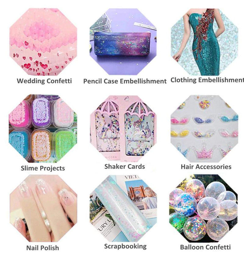 100g Glitter Hollow Star Confetti Sequins Flat PVC Slime Paillettes for Scrapbook Embellishment Cardmaking Jewelry Making Nail Polish Wedding Birthday Party Decorartions (Purple) Purple - BeesActive Australia